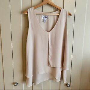 Joseph Ribkoff Sleeveless Cream Drape Top Size 12